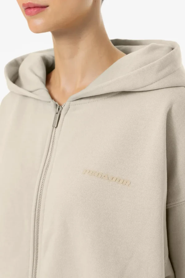 Clarita Oversized Sweat Jacket Washed Light Beige Gum-2