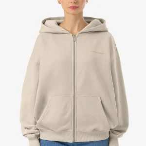 Clarita Oversized Sweat Jacket Washed Light Beige Gum