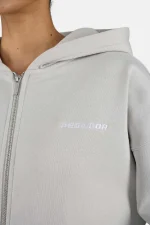 Clarita Oversized Sweat Jacket Washed Pure Grey White-2