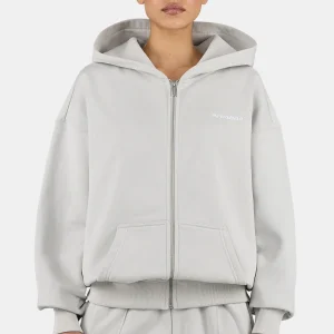 Clarita Oversized Sweat Jacket Washed Pure Grey White
