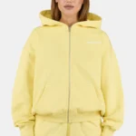 Clarita Oversized Sweat Jacket Washed Soft Yellow White