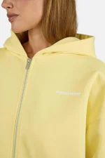 Clarita Oversized Sweat Jacket Washed Soft Yellow White-2