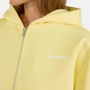 Clarita Oversized Sweat Jacket Washed Soft Yellow White-2