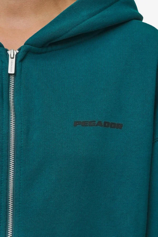 Clarita Oversized Sweat Jacket Washed Urban Turquoise Black Gum-2