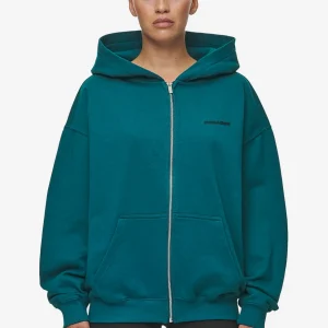 Clarita Oversized Sweat Jacket Washed Urban Turquoise Black Gum