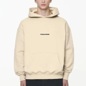 Colne Logo Oversized Hoodie Vintage Washed Kingdom Beige Gum