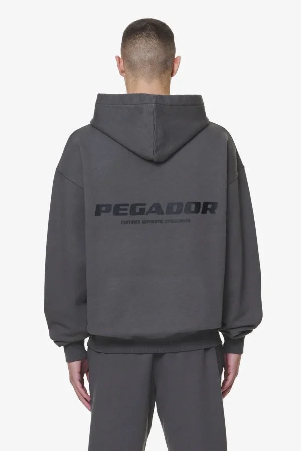 Colne Logo Oversized Hoodie Washed Volcano Grey-1