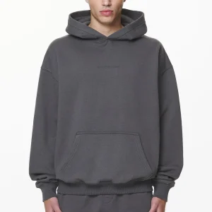Colne Logo Oversized Hoodie Washed Volcano Grey