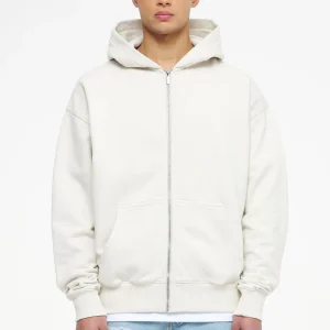 Colne Logo Oversized Sweat Jacket Vintage Washed Angels Cream Gum