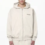 Colne Logo Oversized Sweat Jacket Washed Dust Cream