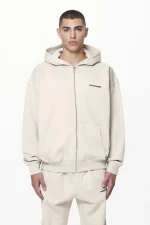 Colne Logo Oversized Sweat Jacket Washed Dust Cream