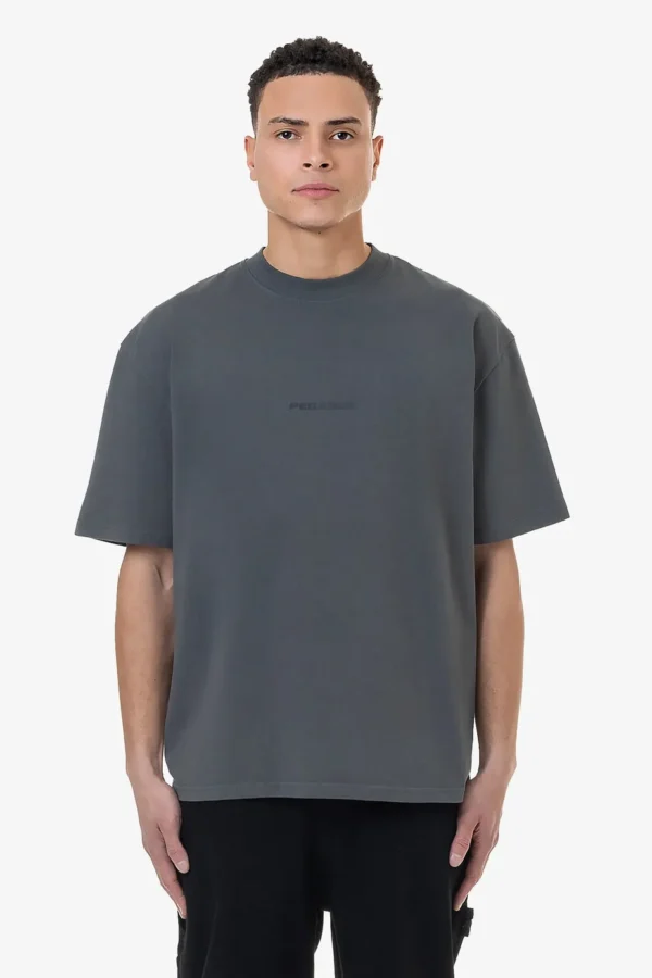 Colne Logo Oversized Tee Washed Anthracite Black