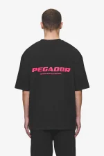 Colne Logo Oversized Tee Washed Black Virtual Pink-1