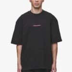 Colne Logo Oversized Tee Washed Black Virtual Pink