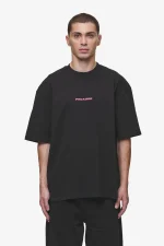 Colne Logo Oversized Tee Washed Black Virtual Pink