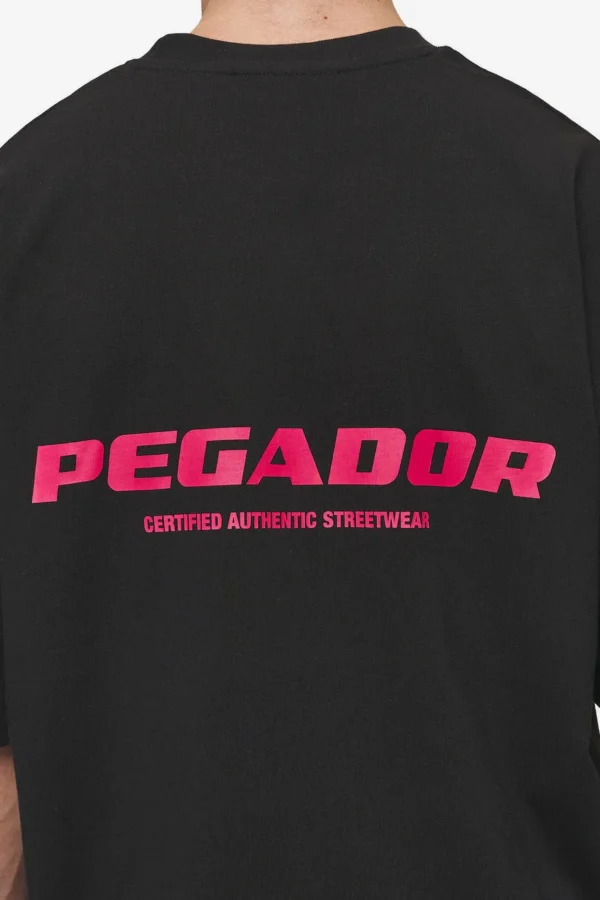 Colne Logo Oversized Tee Washed Black Virtual Pink-2
