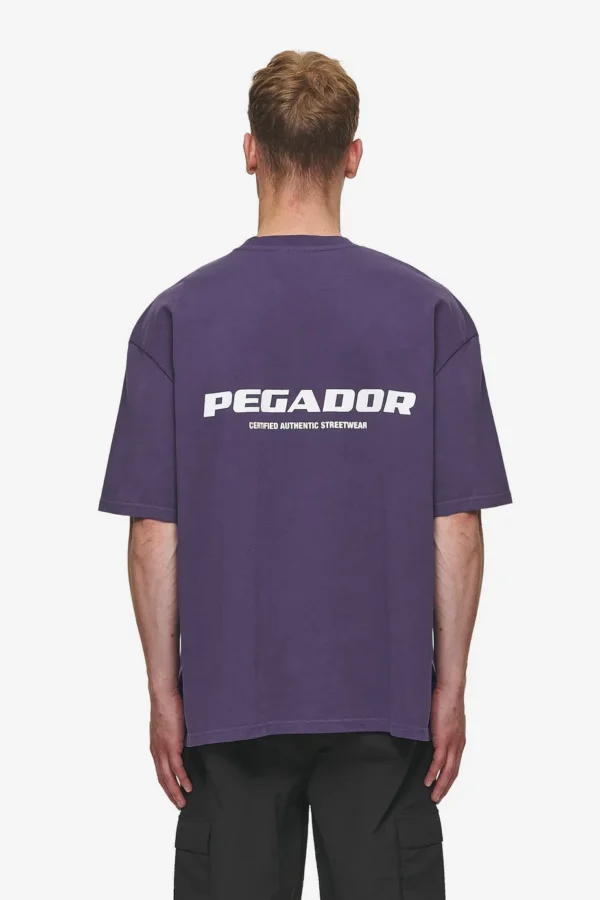 Colne Logo Oversized Tee Washed Deep Purple White-1