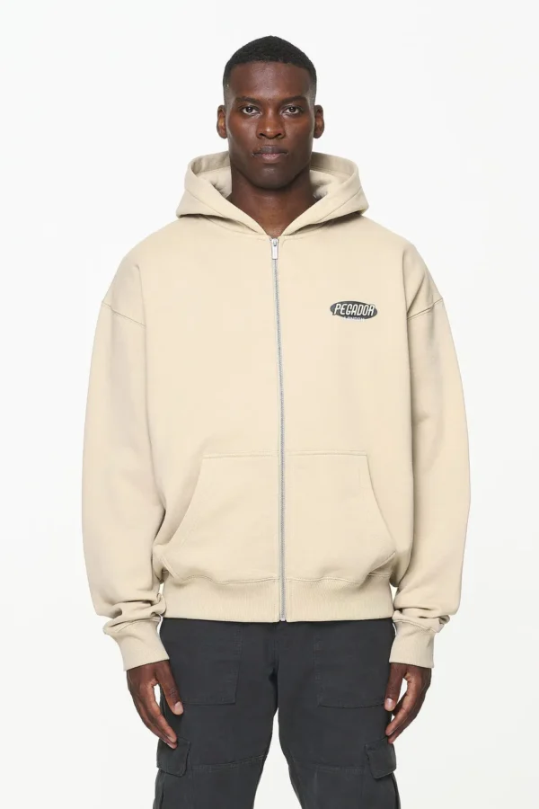 County Oversized Sweat Jacket Vintage Washed Kingdom Beige-1
