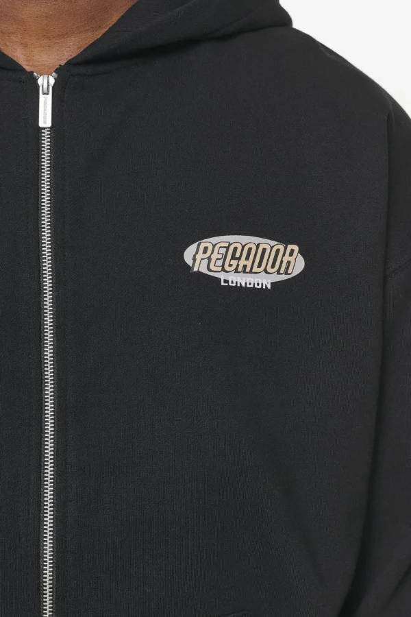 County Oversized Sweat Jacket Vintage Washed Onyx Black-2