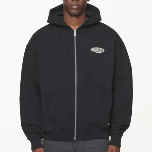 County Oversized Sweat Jacket Vintage Washed Onyx Black