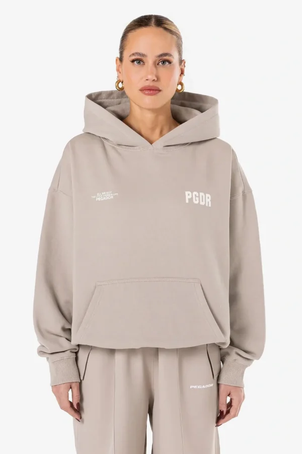 Crissy Oversized Hoodie Washed Dark Stone