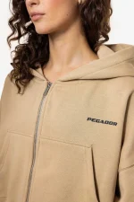 Culla Logo Cropped Zip Hoodie Vintage Washed Espresso Black-2