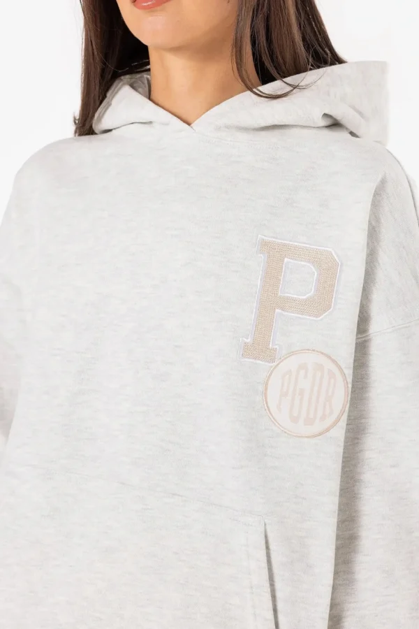 Debbie Oversized Hoodie Off White Melange-2
