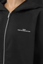 Pegador Dee Oversized Washed Black Sweat Jacket - Image 3