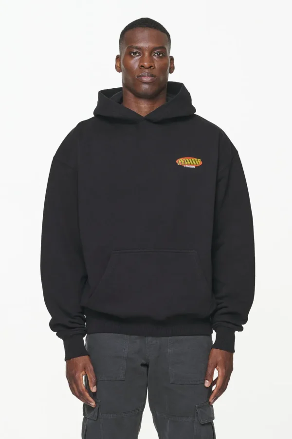 Docks Oversized Hoodie Vintage Washed Onyx Black-1
