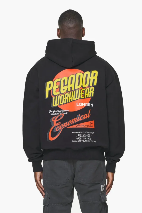 Docks Oversized Hoodie Vintage Washed Onyx Black