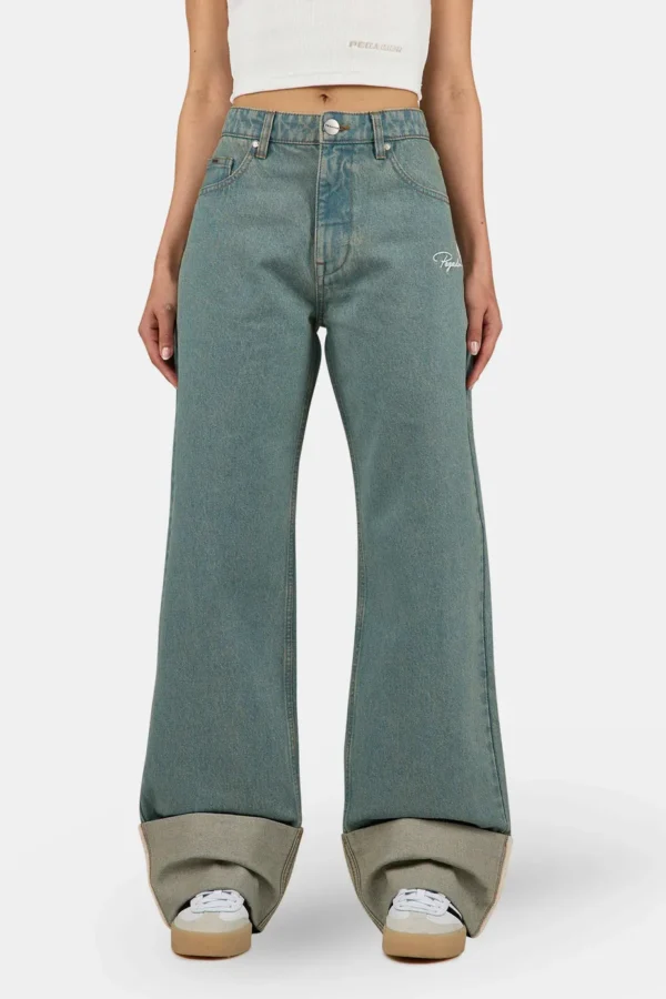 Elina Wide Leg Jeans Washed Vintage Blue