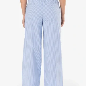 Eva Loose Pants Baby Blue White-1