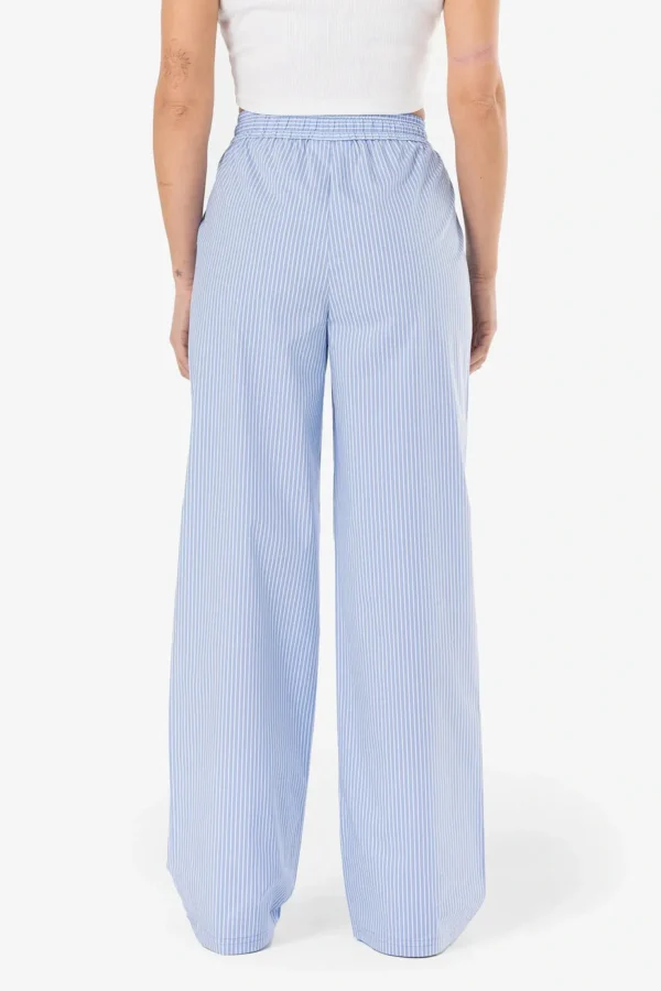 Eva Loose Pants Baby Blue White-1