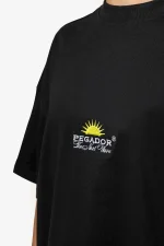 Flora Heavy Oversized Tee Black-2