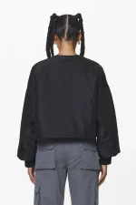 Floro Volume Puffer Bomber Jacket Black-1