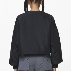 Floro Volume Puffer Bomber Jacket Black-1