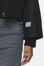 Floro Volume Puffer Bomber Jacket Black-3