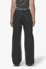 Gina Sprayed Wide Leg Jeans Washed Black White-1