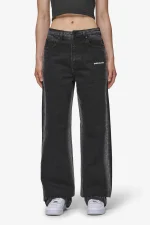 Gina Sprayed Wide Leg Jeans Washed Black White