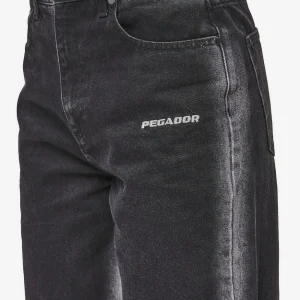 Gina Sprayed Wide Leg Jeans Washed Black White-2