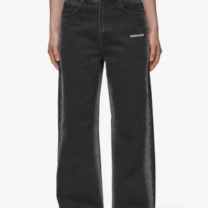 Gina Sprayed Wide Leg Jeans Washed Black White