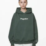 Habo Oversized Hoodie Washed Sage Green