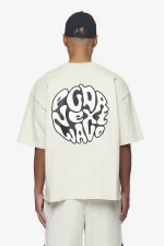 Hussey Boxy Tee Washed Salty Cream-1