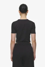 Ines Cropped Baby Tee Black White Gum-1