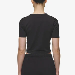 Ines Cropped Baby Tee Black White Gum-1