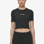 Ines Cropped Baby Tee Black White Gum
