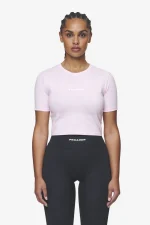 Ines Cropped Baby Tee Washed Bubblegum White Gum-2