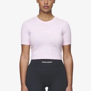 Ines Cropped Baby Tee Washed Bubblegum White Gum-2