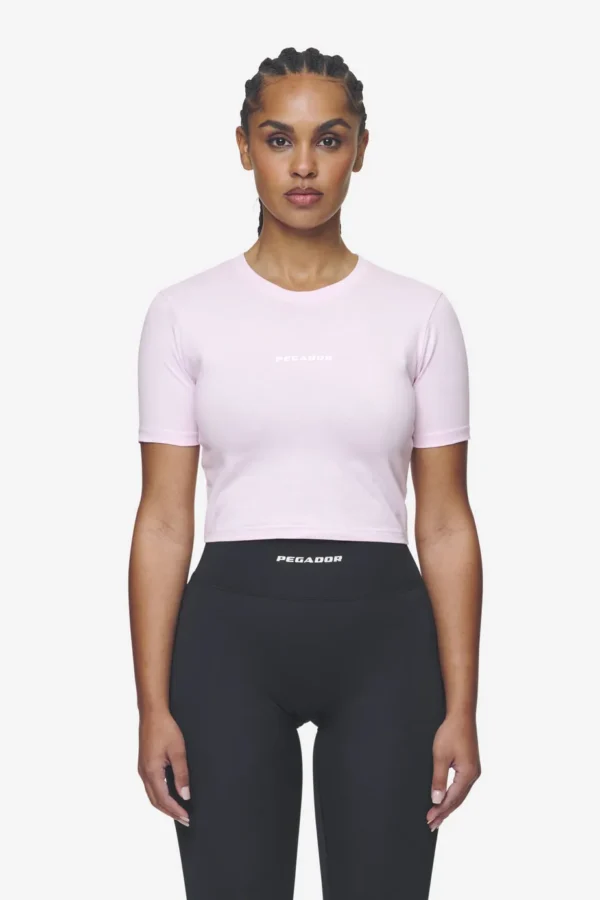 Ines Cropped Baby Tee Washed Bubblegum White Gum-2
