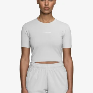 Ines Cropped Baby Tee Washed Sky Grey White Gum